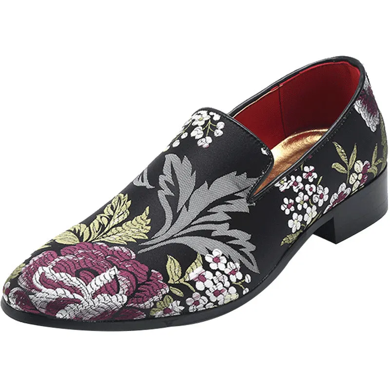 2023 spring new loafers breathable Chinese style trendy shoes men's silk embroidery men's shoes foreign agent