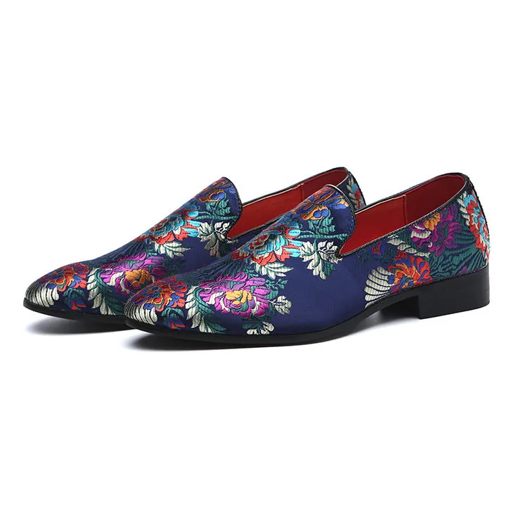 2023 spring new loafers breathable Chinese style trendy shoes men's silk embroidery men's shoes foreign agent