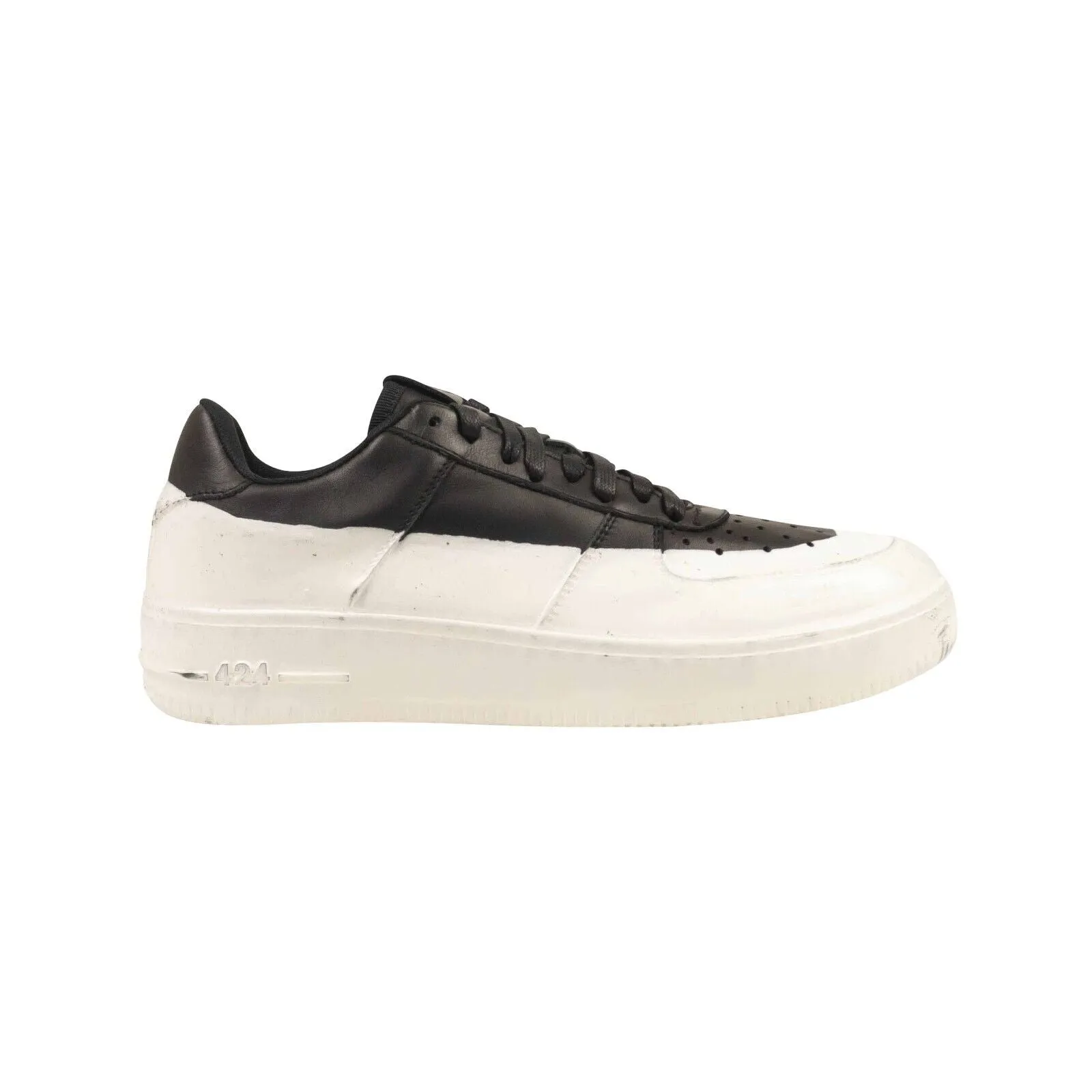 Black Wax Dip Low Leather Sneakers
