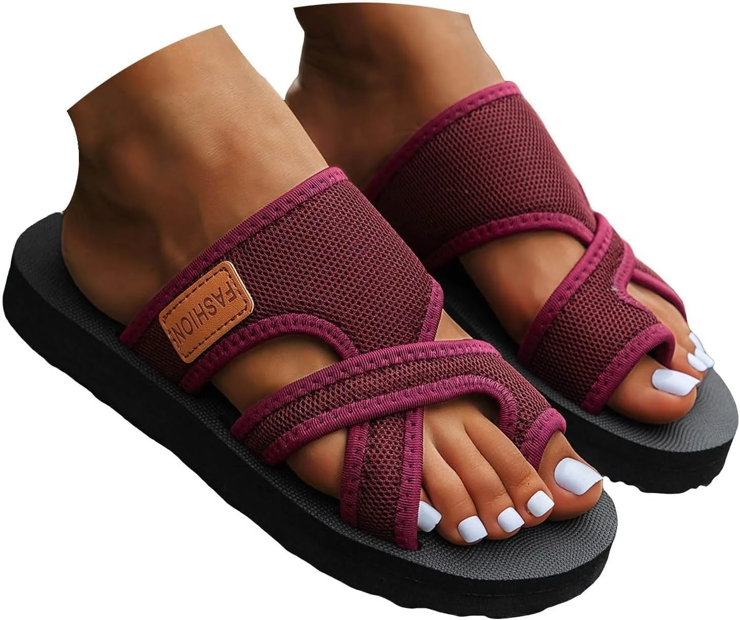 Breathable Mesh Slide Sandals For Women 2025 Comfortable Orthopedic Arch Support Sandals Summer Walking Flats Slippers