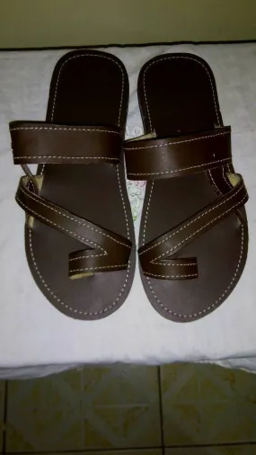 Brown Masai Style Sandals For Men | Masaai Leather Handmade Sandals Made in Kenya | Long Lasting Comfy Masaai Men Sandals With Free Shipping