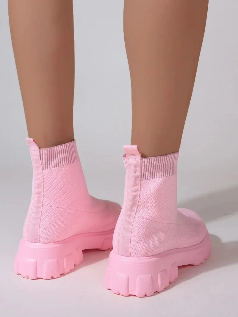 Carolina Sneakers | Trendy comfortabele Mesh laarzen/sneakers met hoge zool voor vrouwen