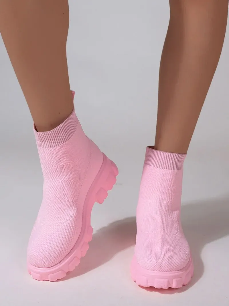 Carolina Sneakers | Trendy comfortabele Mesh laarzen/sneakers met hoge zool voor vrouwen