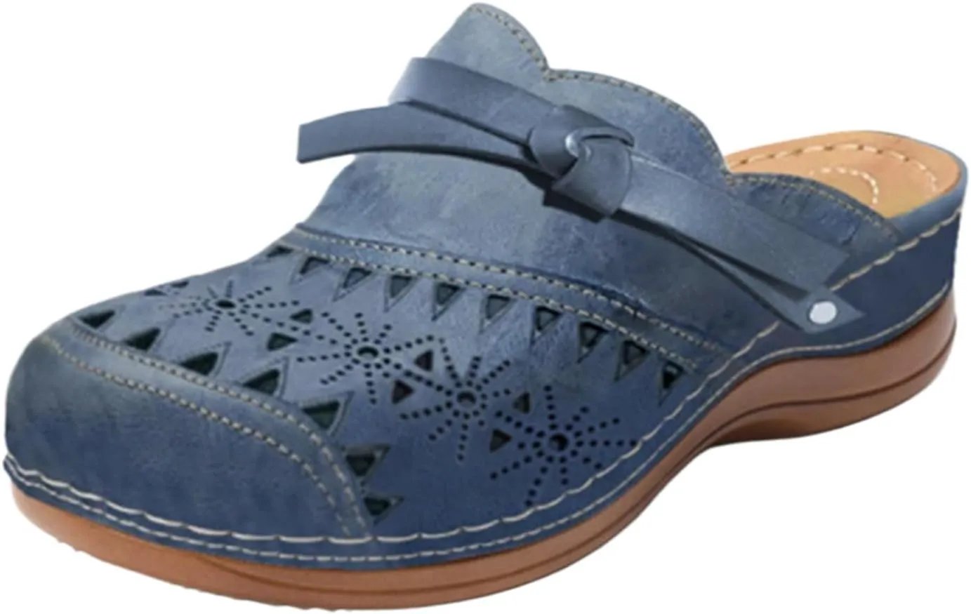 Clogs for Women Arch Support Anti-Slip Sandals Hollow Out Closed Toe Slippers Casual Summer Wedge Sandals Casual Outdoor Beach Slippers
