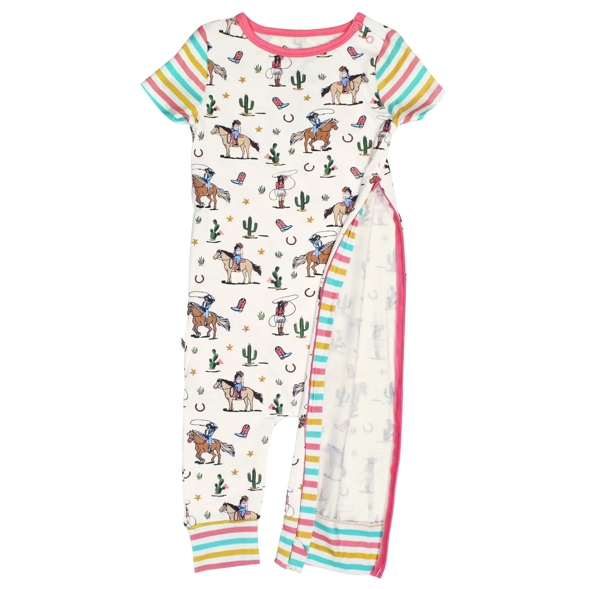 Dancing In My Boots Cowgirls Romper With Side Zipper (0-24m)
