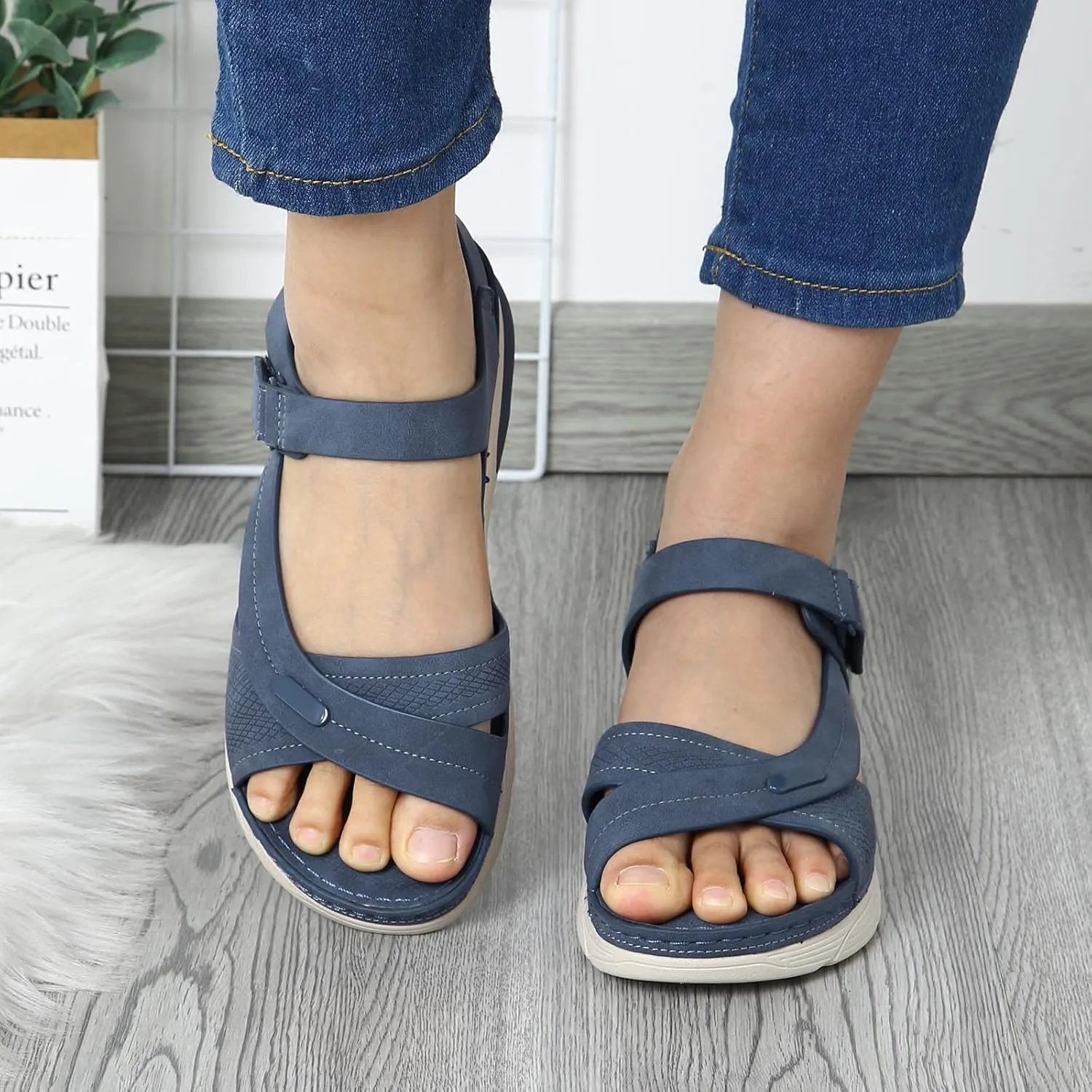 Dress Sandals for Women 2025 Fashion Platform Wedge Casual Sandal Breathable Athletic Sport Sandals Arch Support