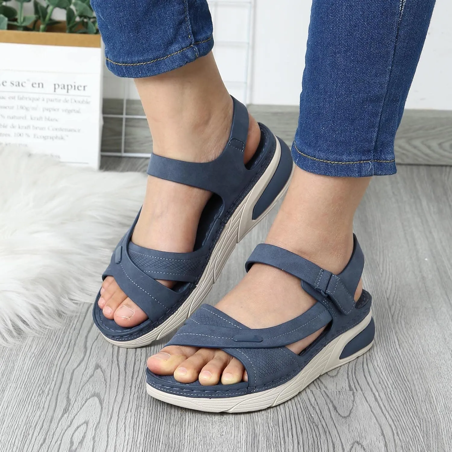 Dress Sandals for Women 2025 Fashion Platform Wedge Casual Sandal Breathable Athletic Sport Sandals Arch Support
