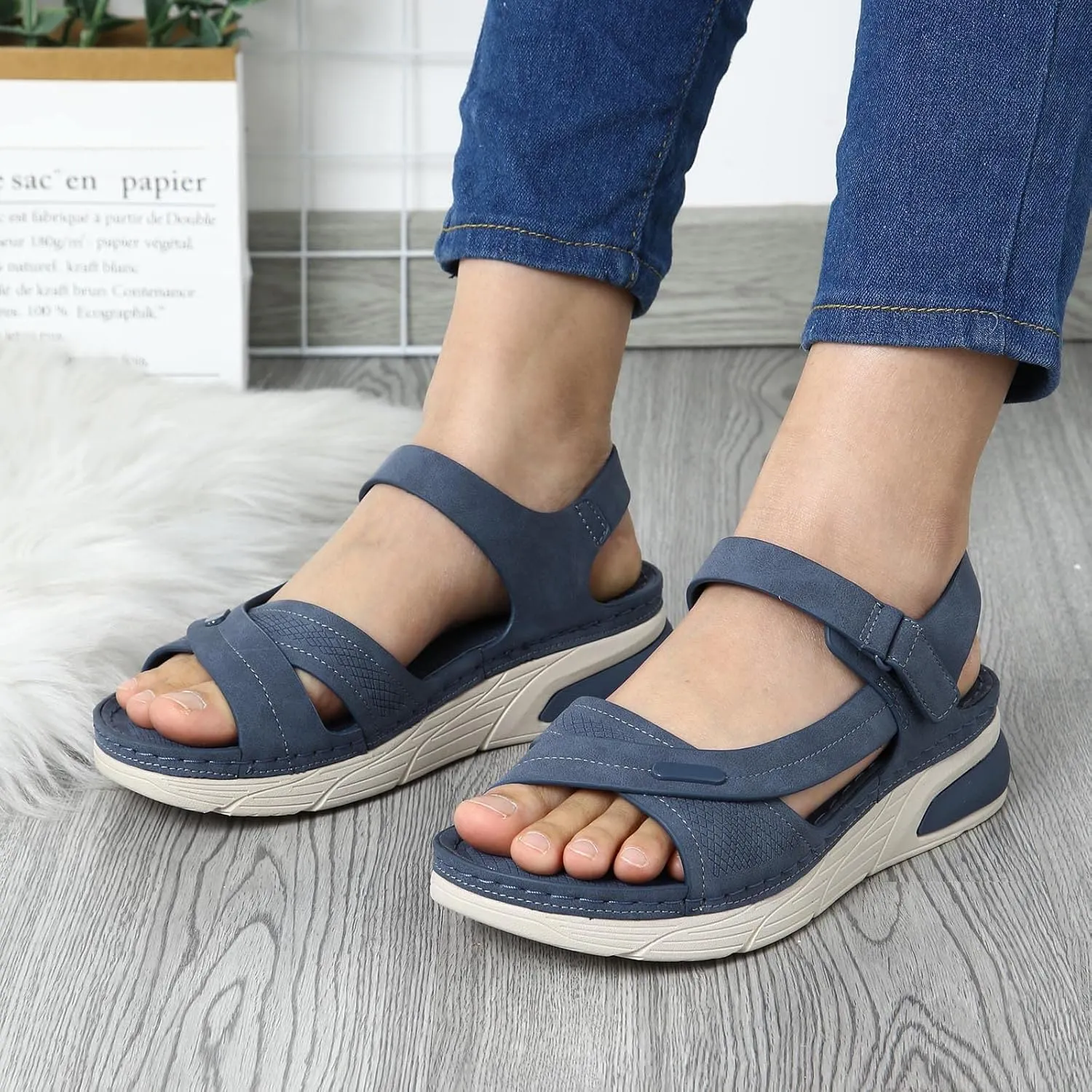 Dress Sandals for Women 2025 Fashion Platform Wedge Casual Sandal Breathable Athletic Sport Sandals Arch Support