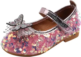 Girls Sandals Summer Autumn Fashion Cute Girls Casual Shoes Colorful Sequins Shiny Bow Flat Bottom Casual Dress Shoe