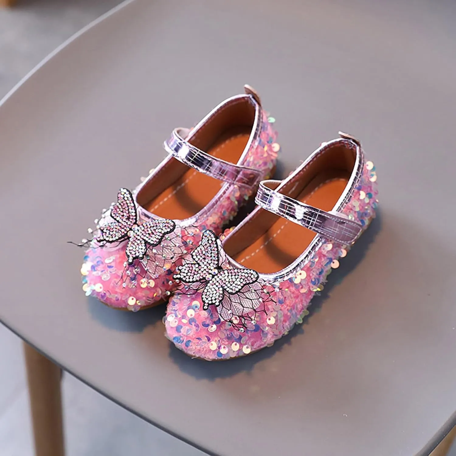 Girls Sandals Summer Autumn Fashion Cute Girls Casual Shoes Colorful Sequins Shiny Bow Flat Bottom Casual Dress Shoe