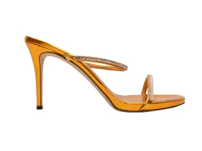 Gold Giuseppe Zanotti Crystal-Embellished Heeled Sandals Size 41