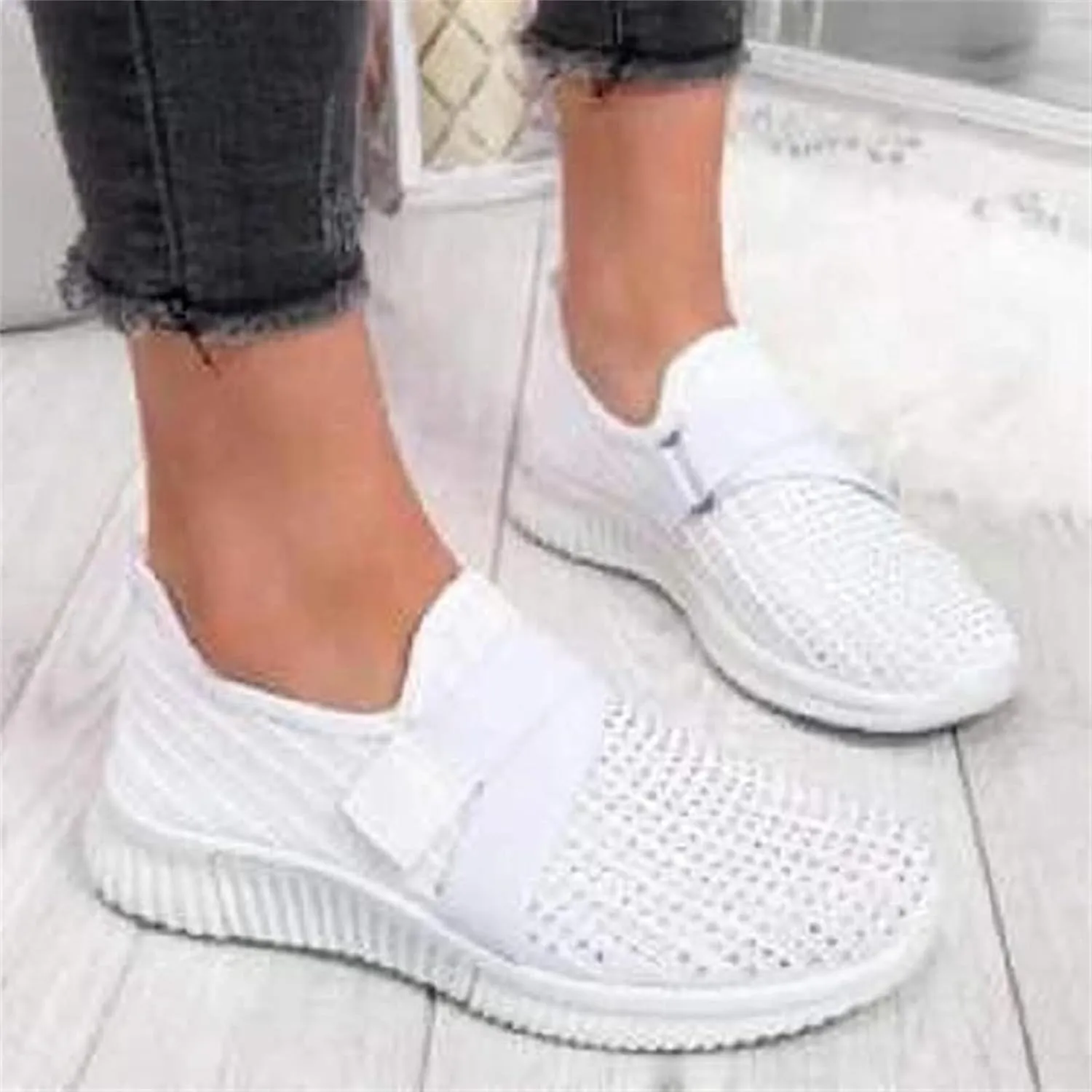 Ladmiple Tennis Shoes Womens Slip Ons Sneakers Walking Running Breathable Lightweight Mesh Gym Non Slip Workout Shoes
