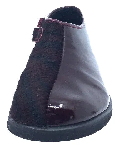 Luccini Girl's Half Patent Half Pony Hair Zip-Up Fashion Boots, Burgundy Patent/Burgundy Pony Hair