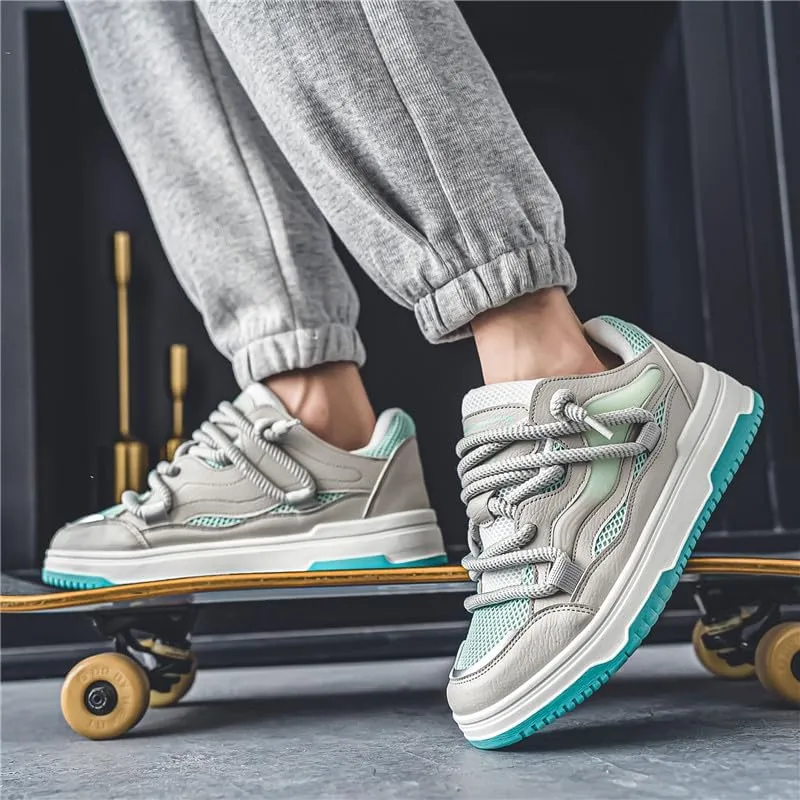 Men's Casual Shoes Fashion Platform Chunky Sneakers Trendy Comfortable All Seasons Men's Lace Up Sneakers