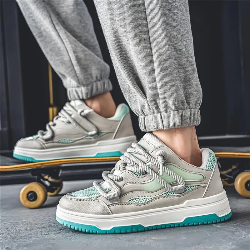 Men's Casual Shoes Fashion Platform Chunky Sneakers Trendy Comfortable All Seasons Men's Lace Up Sneakers