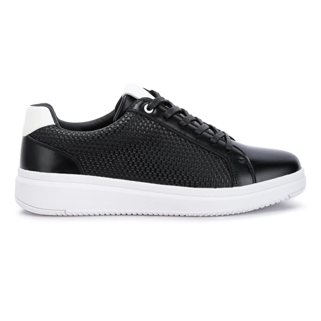 Men's Faux Leather Embossed Lace-up Sneakers