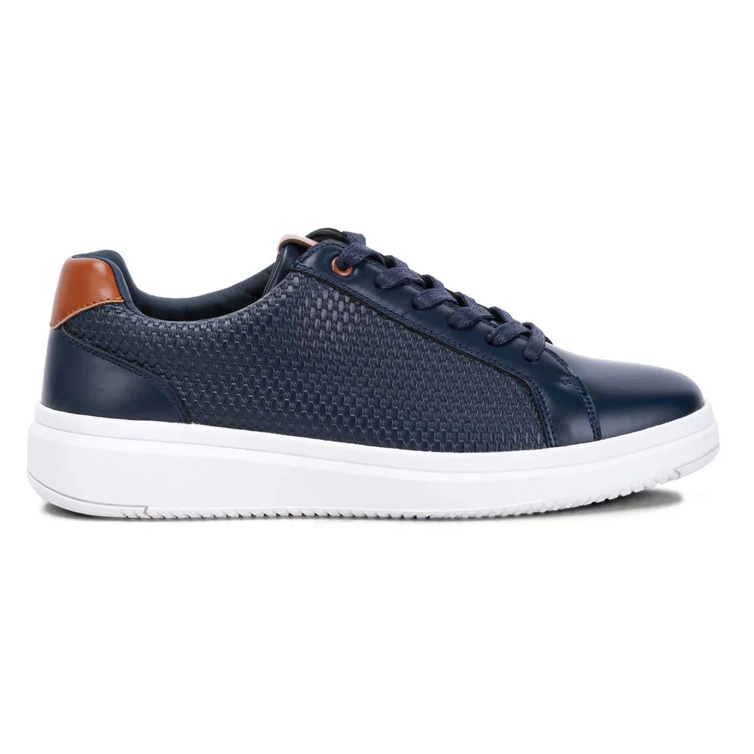 Men's Faux Leather Embossed Lace-up Sneakers