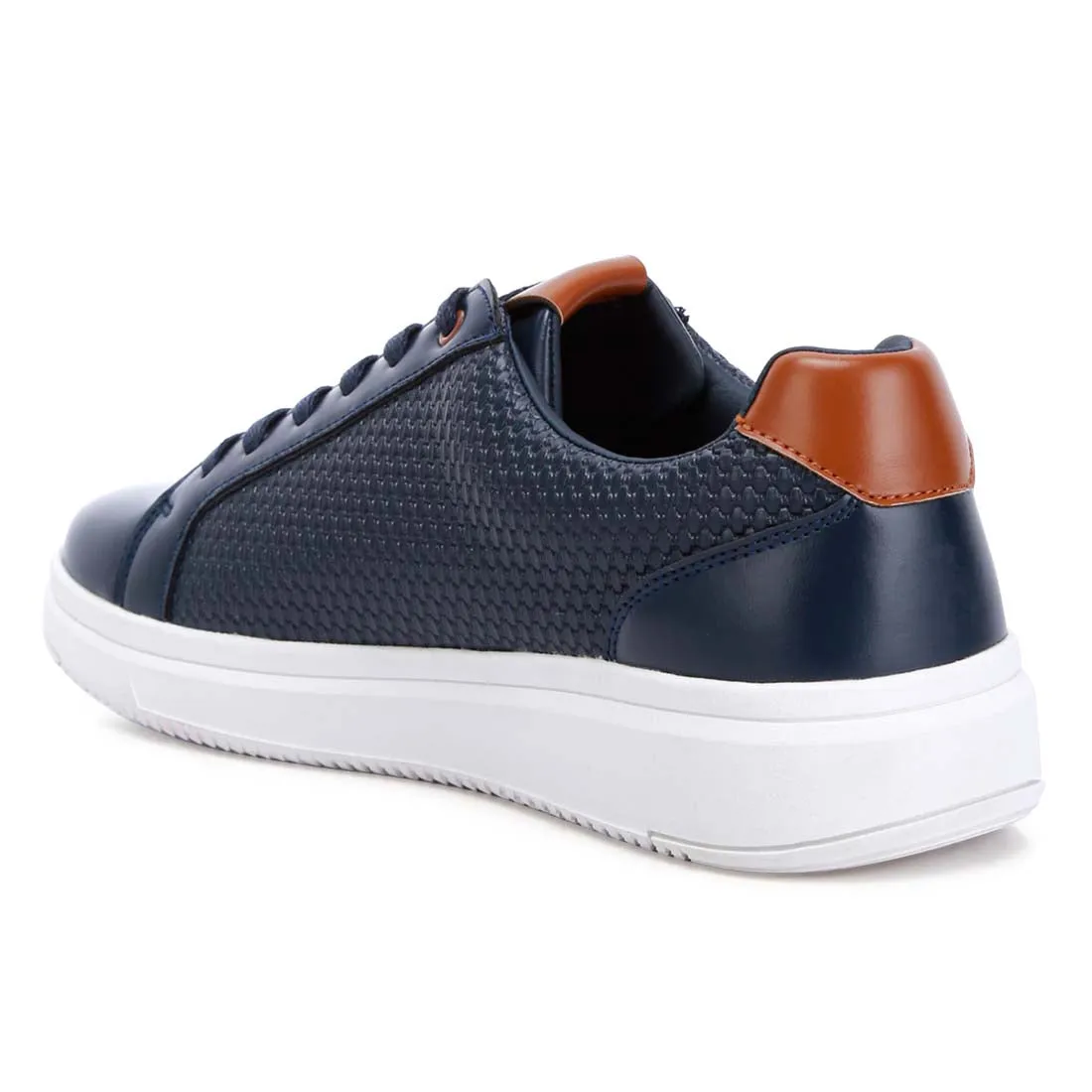 Men's Faux Leather Embossed Lace-up Sneakers