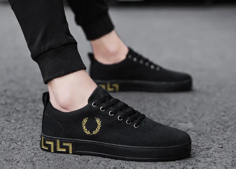 Men's Spring/Autumn Canvas Lace-Up Flats | Men's Sneakers