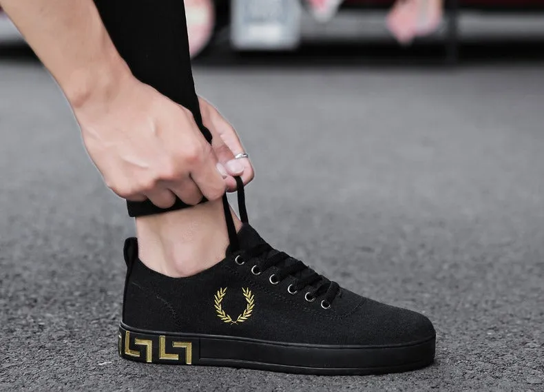 Men's Spring/Autumn Canvas Lace-Up Flats | Men's Sneakers