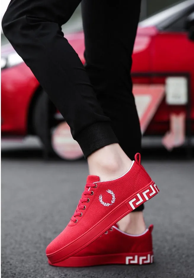 Men's Spring/Autumn Canvas Lace-Up Flats | Men's Sneakers