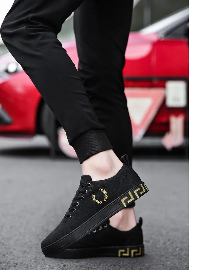 Men's Spring/Autumn Canvas Lace-Up Flats | Men's Sneakers