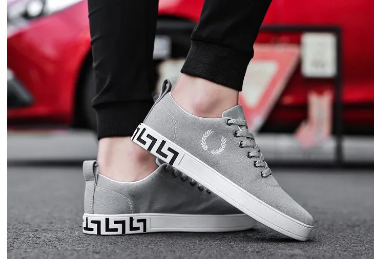 Men's Spring/Autumn Canvas Lace-Up Flats | Men's Sneakers