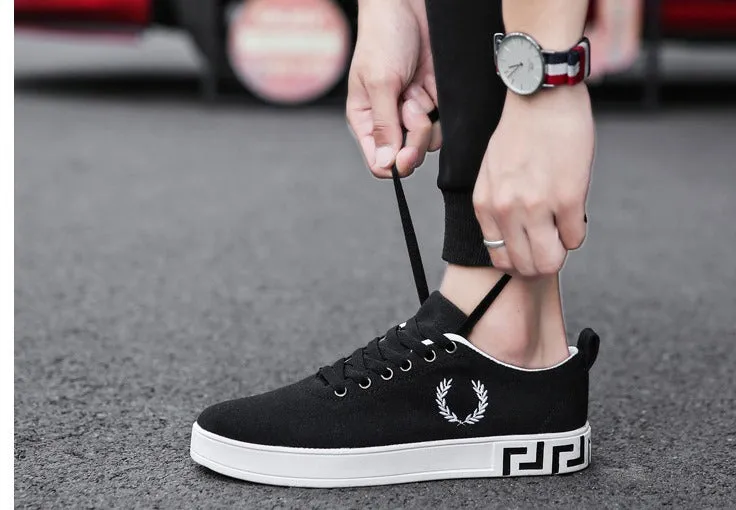 Men's Spring/Autumn Canvas Lace-Up Flats | Men's Sneakers