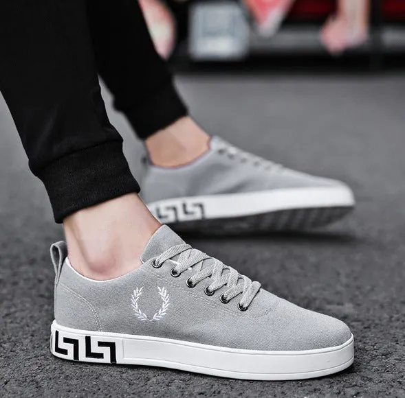 Men's Spring/Autumn Canvas Lace-Up Flats | Men's Sneakers