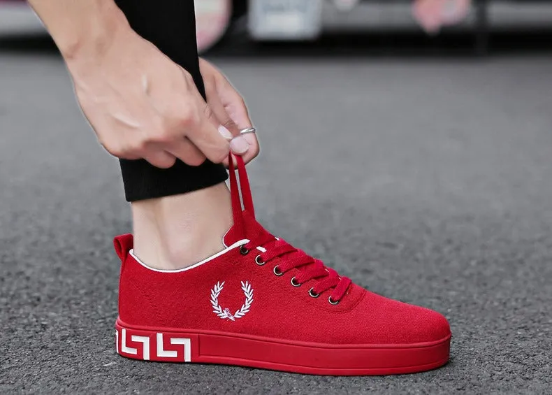 Men's Spring/Autumn Canvas Lace-Up Flats | Men's Sneakers