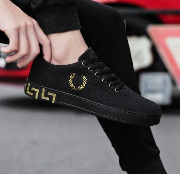 Men's Spring/Autumn Canvas Lace-Up Flats | Men's Sneakers
