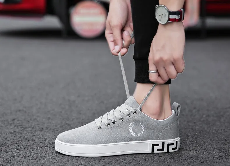 Men's Spring/Autumn Canvas Lace-Up Flats | Men's Sneakers