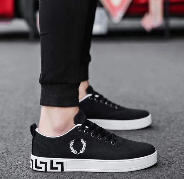 Men's Spring/Autumn Canvas Lace-Up Flats | Men's Sneakers