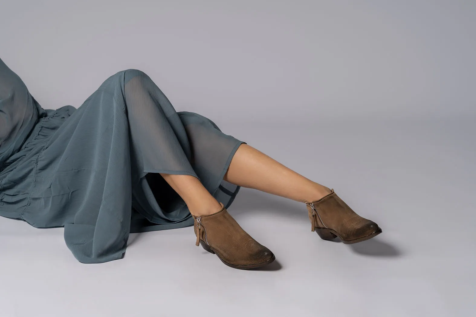 MORGAN Keep Tan Booties with Tan Stitch