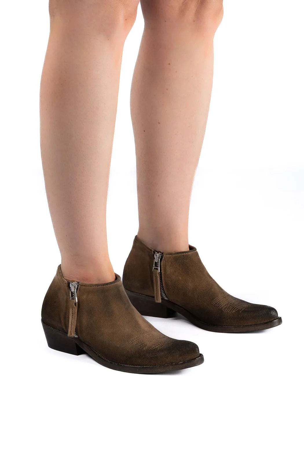MORGAN Keep Tan Booties with Tan Stitch