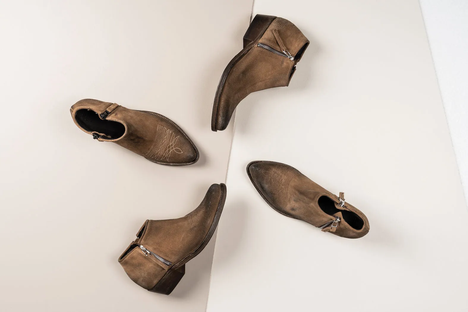 MORGAN Keep Tan Booties with Tan Stitch