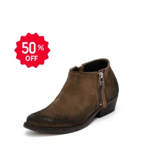 MORGAN Keep Tan Booties with Tan Stitch
