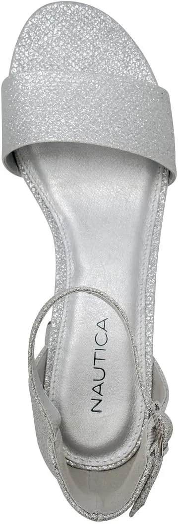 NAUTICA Women's Ankle Strap Low-Chunk Pump Sandal: Elegant Low-Block Heel Dress Shoe for Stylish Comfort-Yona