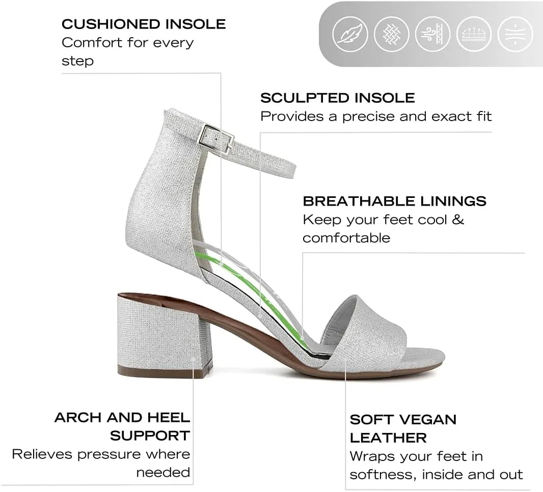 NAUTICA Women's Ankle Strap Low-Chunk Pump Sandal: Elegant Low-Block Heel Dress Shoe for Stylish Comfort-Yona