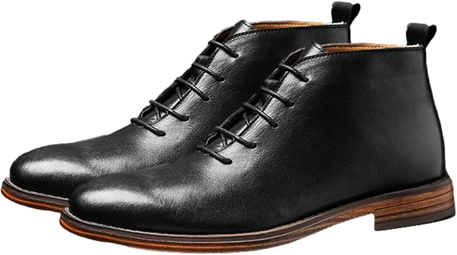 rismart Dress Stylish Boots Men Leather Ankle High Winter Shoes