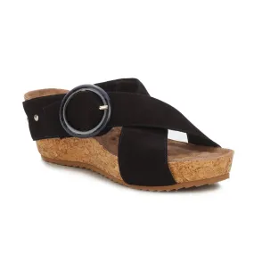 Ros Hommerson Tabitha Ii Women's Platform Wedge Sandal In Black Nubuck