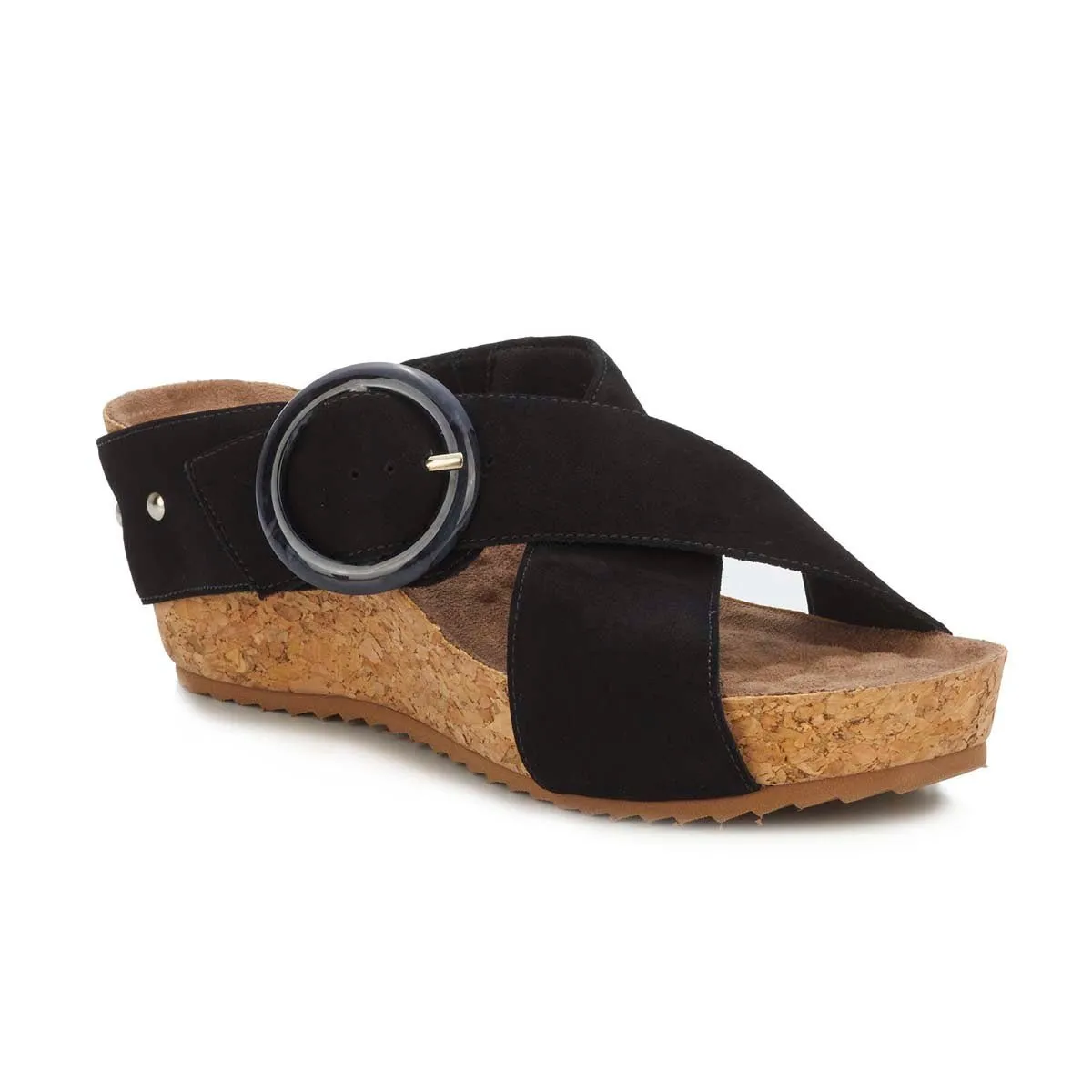 Ros Hommerson Tabitha Ii Women's Platform Wedge Sandal In Black Nubuck