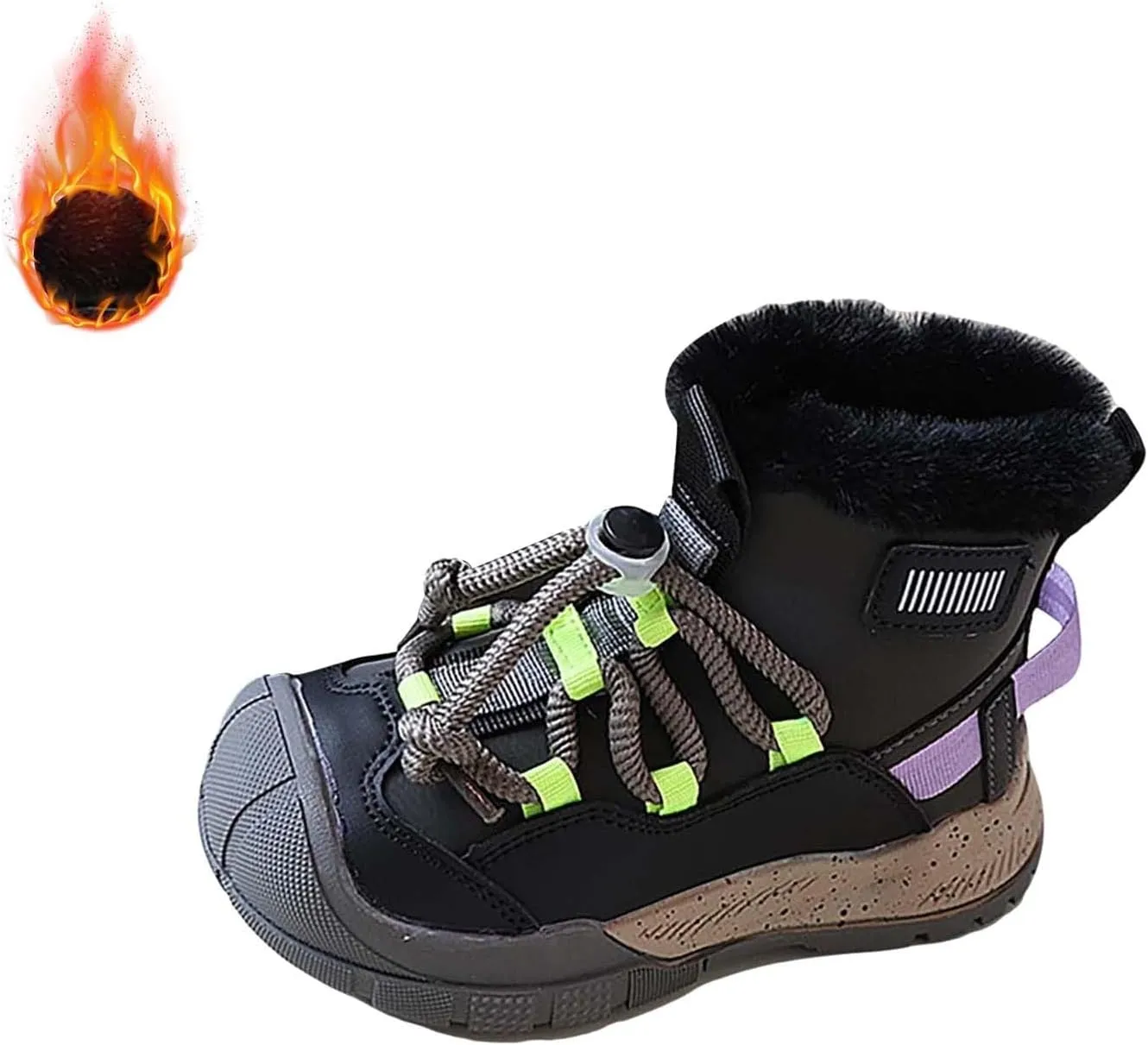 Toddler Kids Snow Boots Warm Comfortable Non Slip Mid Calf Outdoor Cozy Soft Platform Shoes with Adjustable Strap