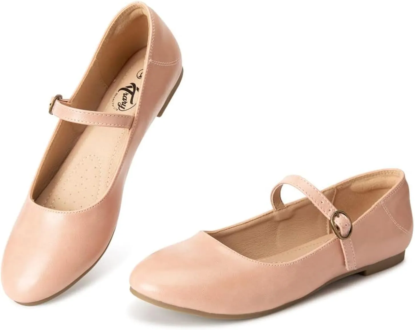 Trary Mary Jane Ballet Flats, Black Flats for Women, Ankle Strap Dressy Comfortable Flats