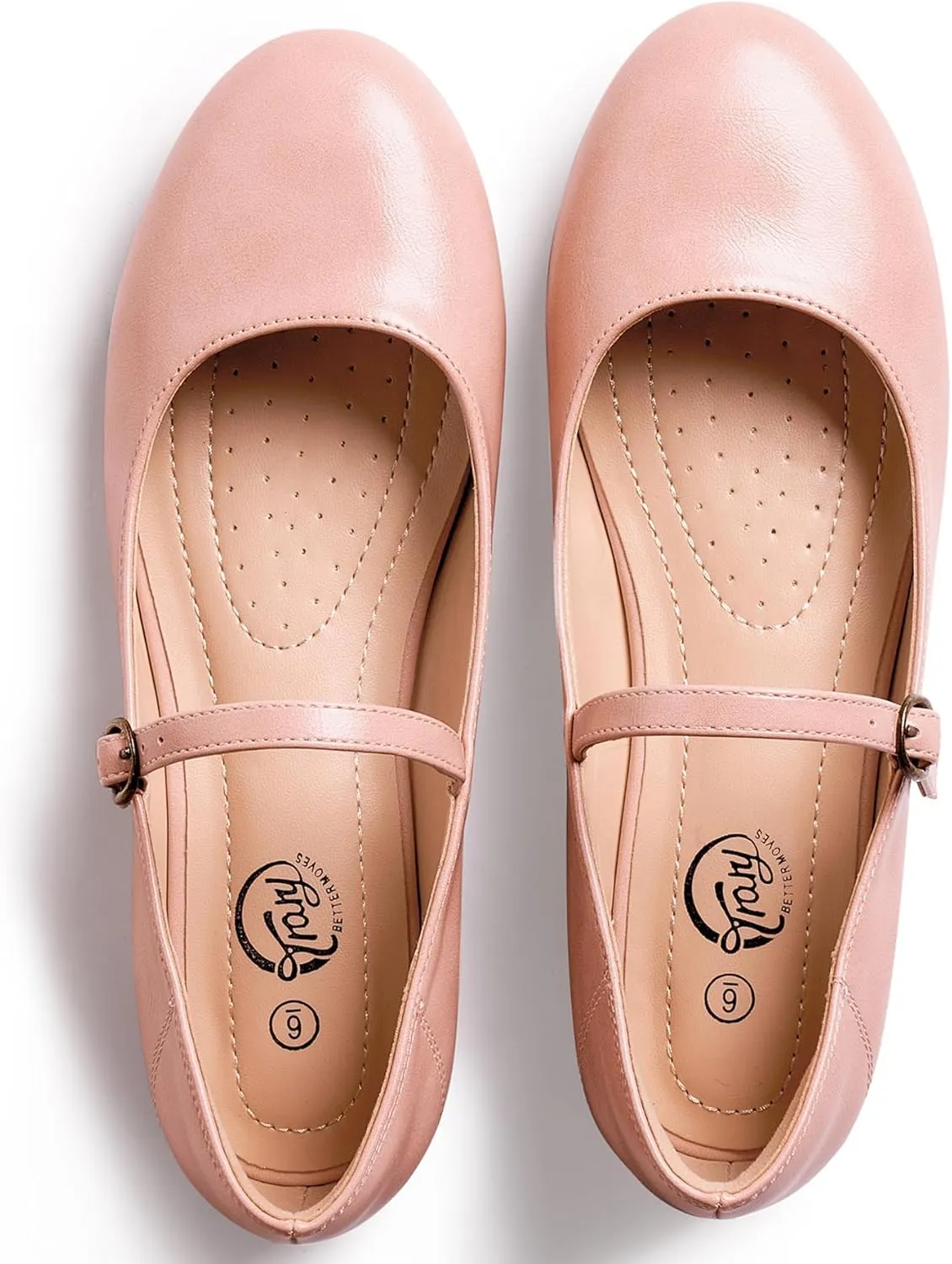 Trary Mary Jane Ballet Flats, Black Flats for Women, Ankle Strap Dressy Comfortable Flats