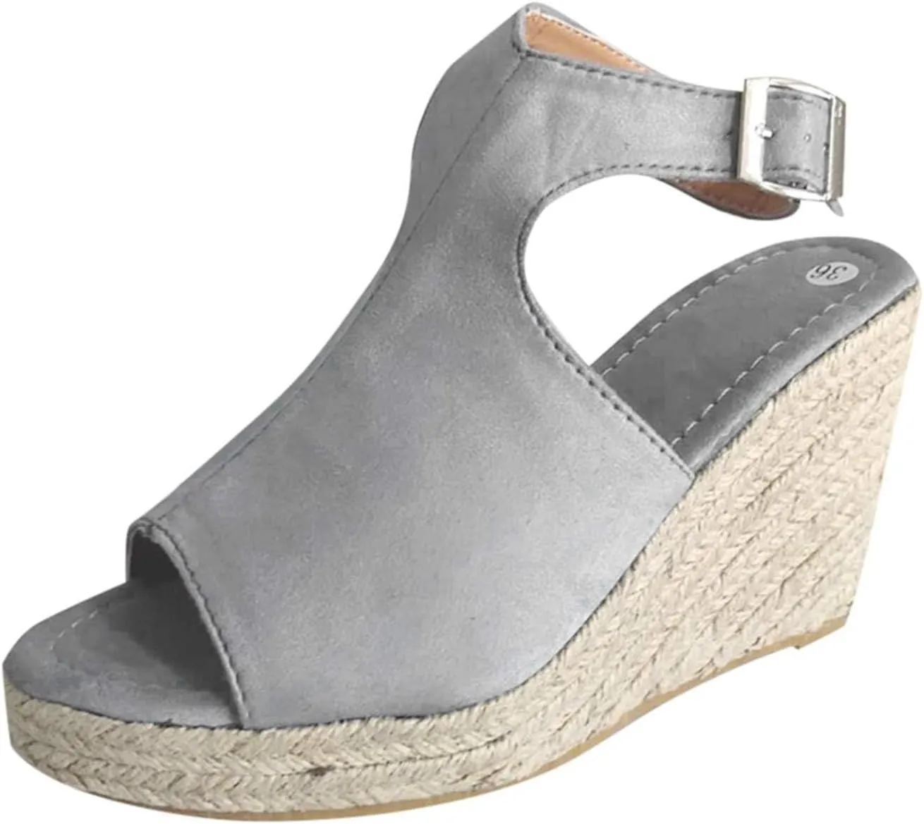 Wedge Sandals for Women Open Toe Orthopedic Casual Platform Espadrilles Summer Casual Dress Shoes Slip on Open Buckle Heels Ankle Strap Outdoor Fashion Sandals