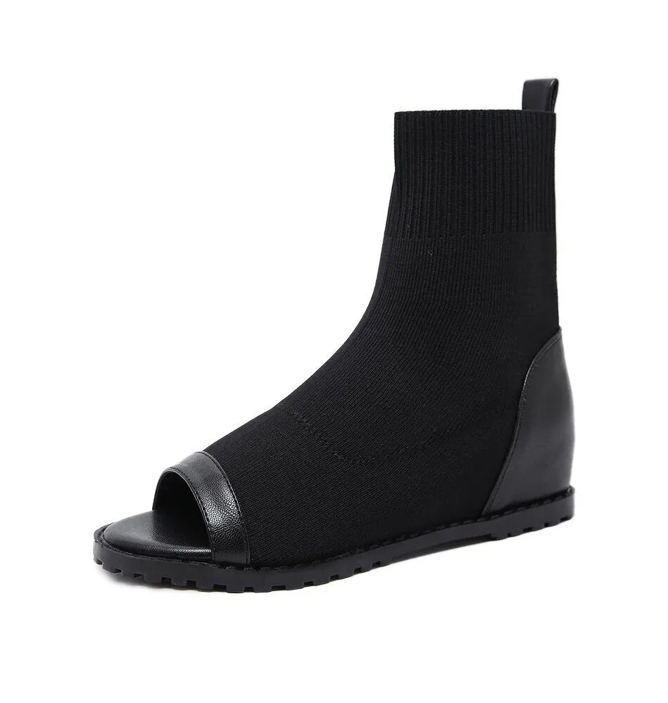 Women's Summer Soft Leather Slip-On Ankle Boots
