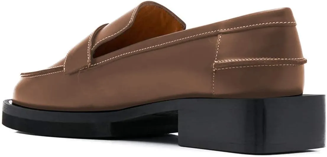 YDN Women Trendy Round Toe Loafers Classic Slip On Low Heel Dress Pumps Comfort Office Walking Shoes Size-4-15 US