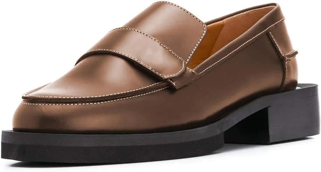 YDN Women Trendy Round Toe Loafers Classic Slip On Low Heel Dress Pumps Comfort Office Walking Shoes Size-4-15 US